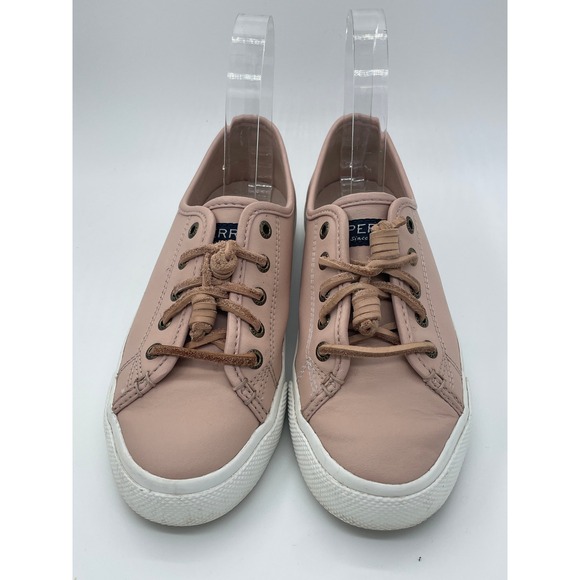 Sperry Crest Vibe Womens 5.5 Rose Pink Leather Sneakers STS84336 Low Top Shoes - Picture 2 of 5